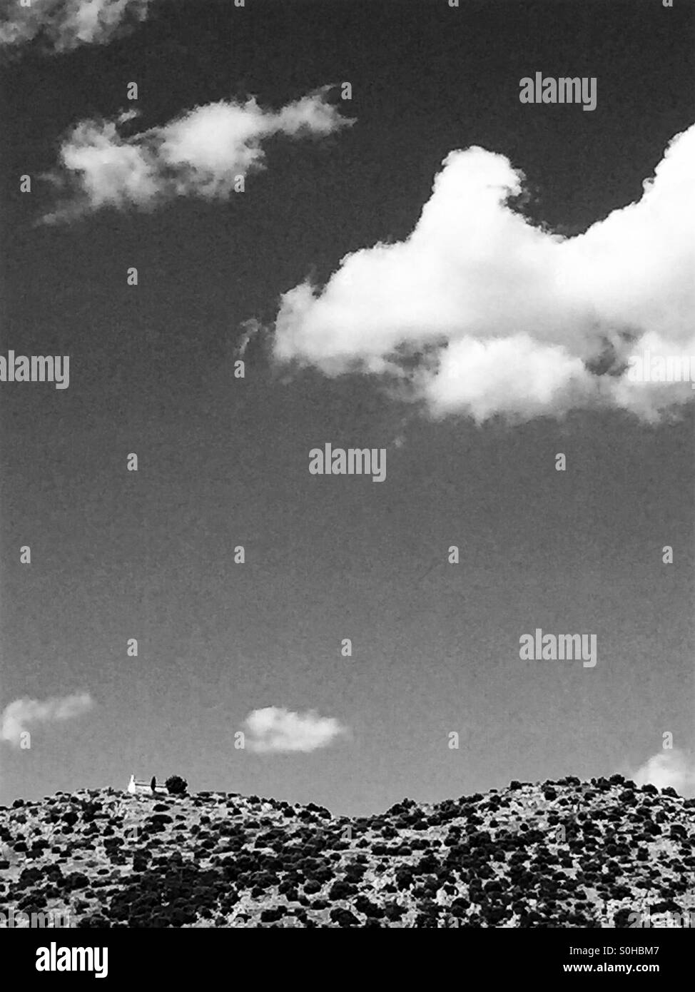 Little chapel on a twin hill - Smartphone Captured Stock Image