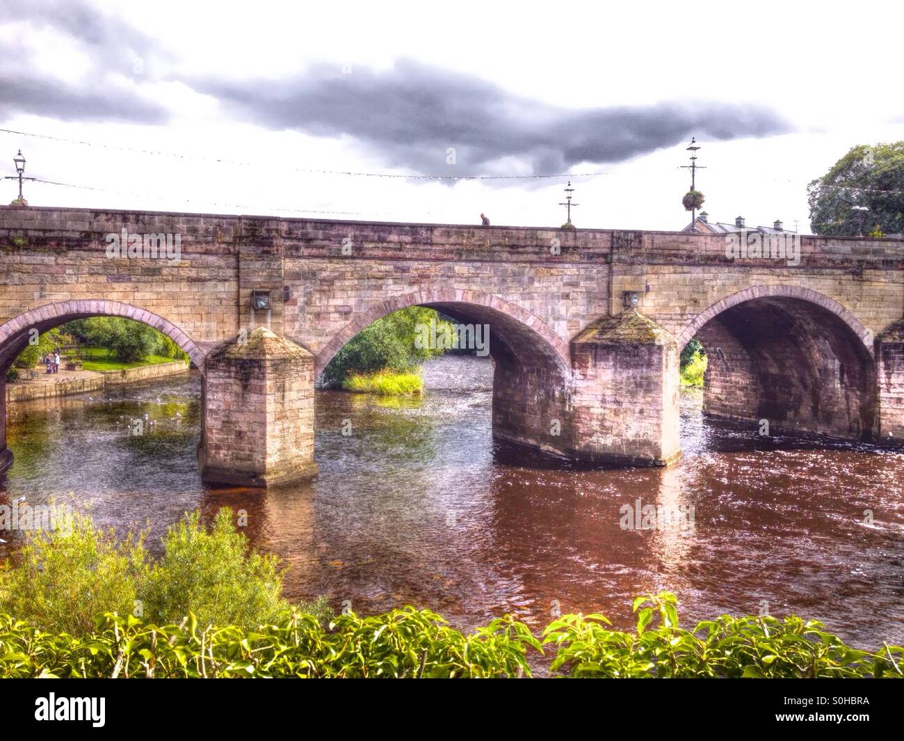 Bridge at Wetherby, Leeds Stock Photo