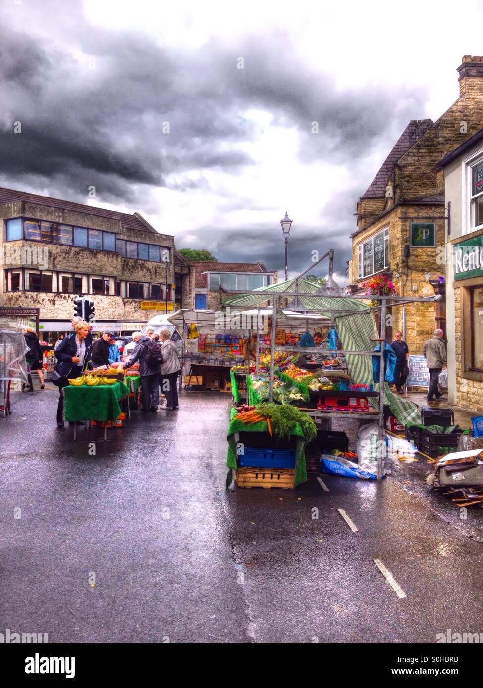 Wetherby, Leeds market day - Smartphone Captured Stock Image