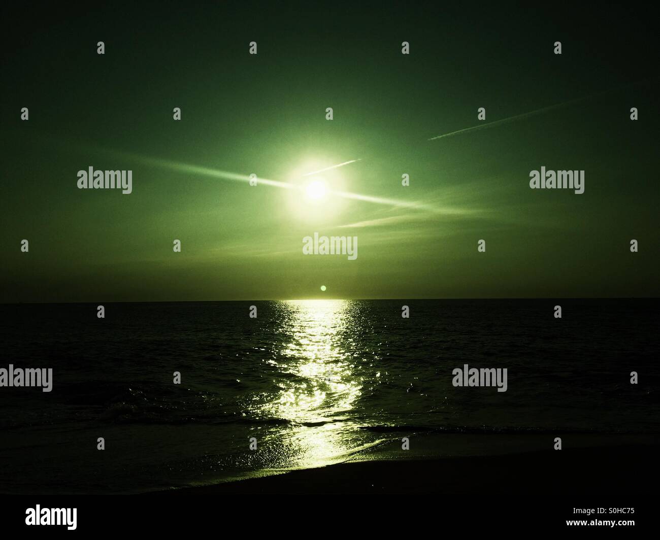 Sun over Atlantic Ocean - Smartphone Captured Stock Image