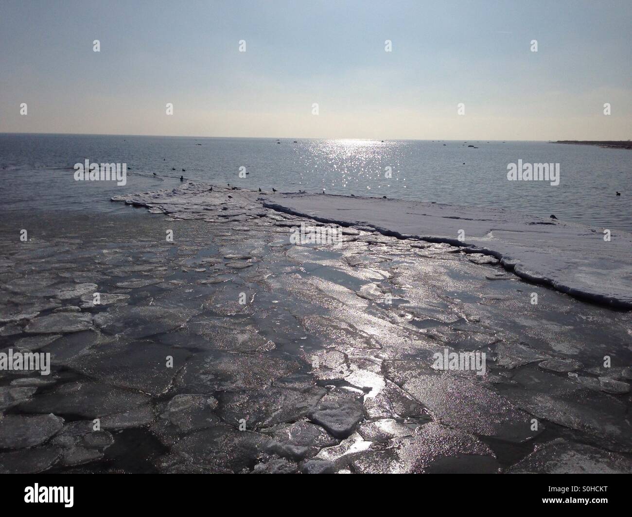 Frozen sea In Dragor, Copenhagen - Smartphone Captured Stock Image