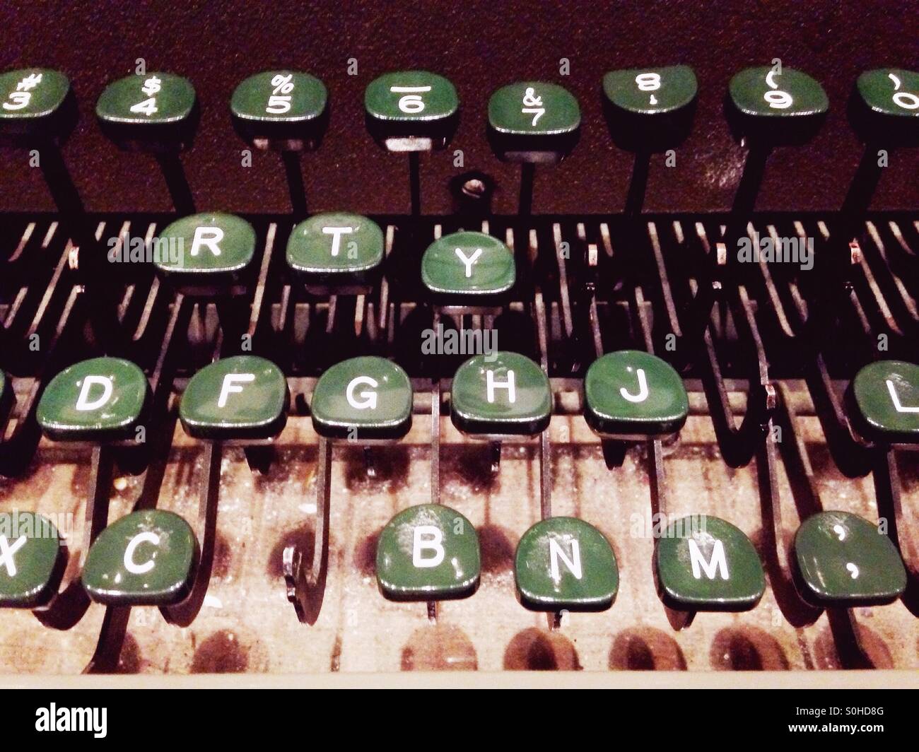 Old typewriter keyboard Stock Photo