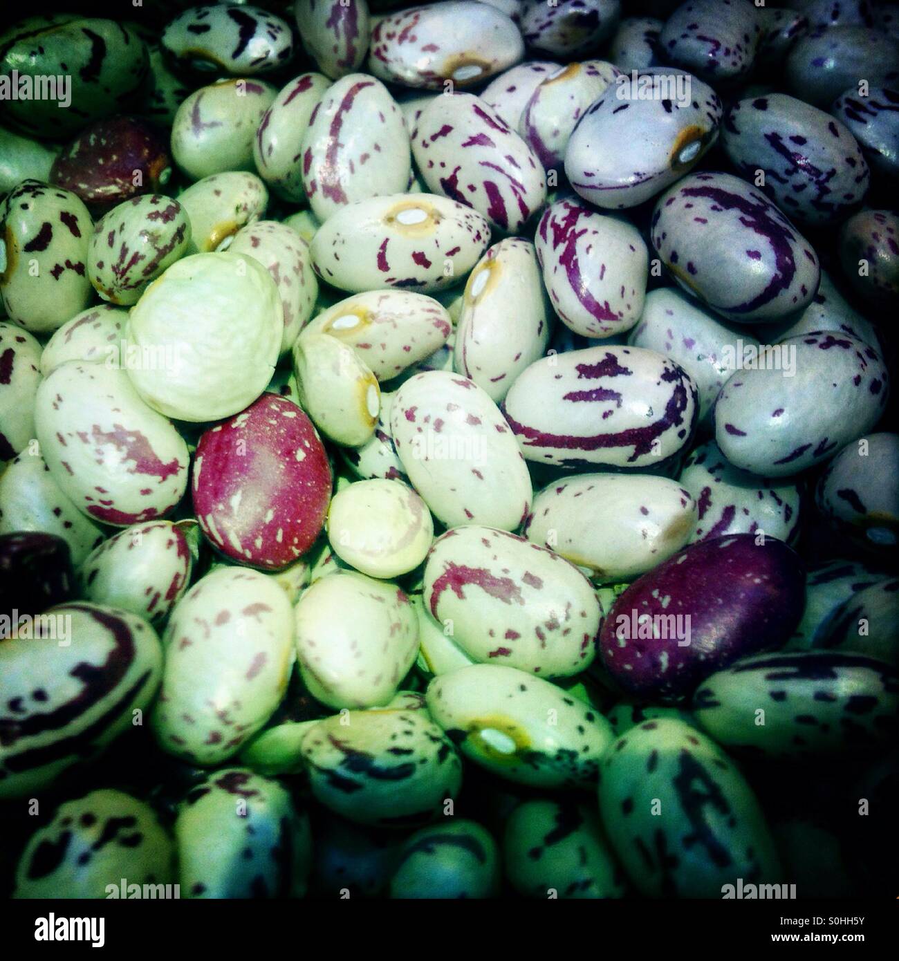 Kidney beans for sale in Mercado de Medellin, Colonia Roma, Mexico City, Mexico - Smartphone Captured Stock Image