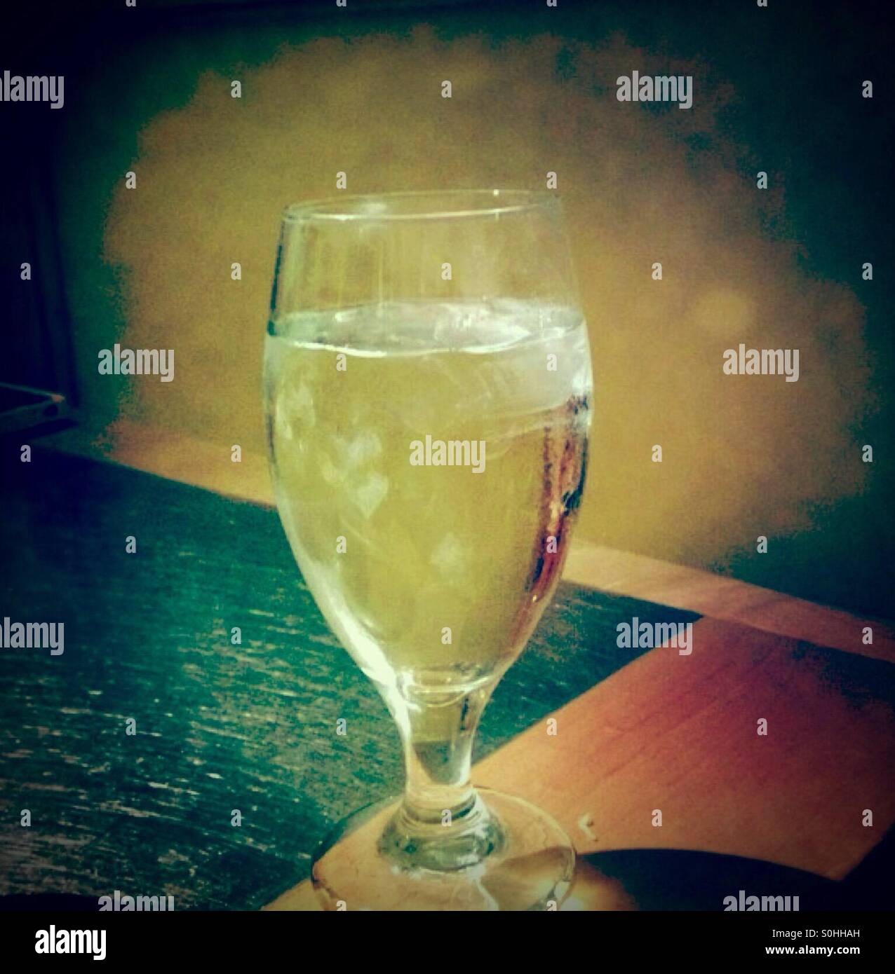 Glass of water on table Stock Photo Alamy