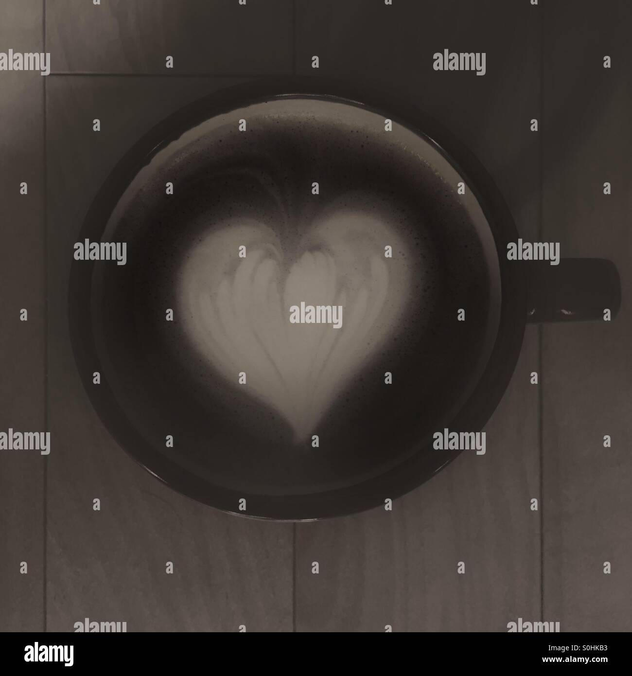 Cup of coffee in black and white - Smartphone Captured Stock Image