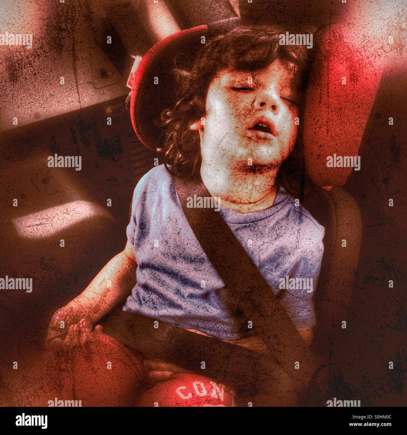 Boy sleeping in car hi-res stock photography and images - Alamy
