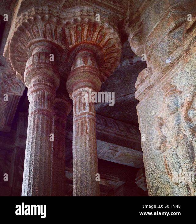 Authentic colors on the royal singing pillars - Smartphone Captured Stock Image