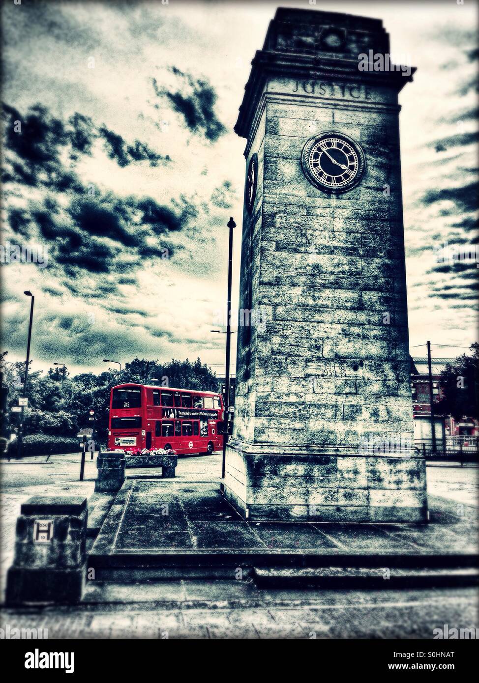 Clock tower in town centre, Golders Green, London Borough of North London, England