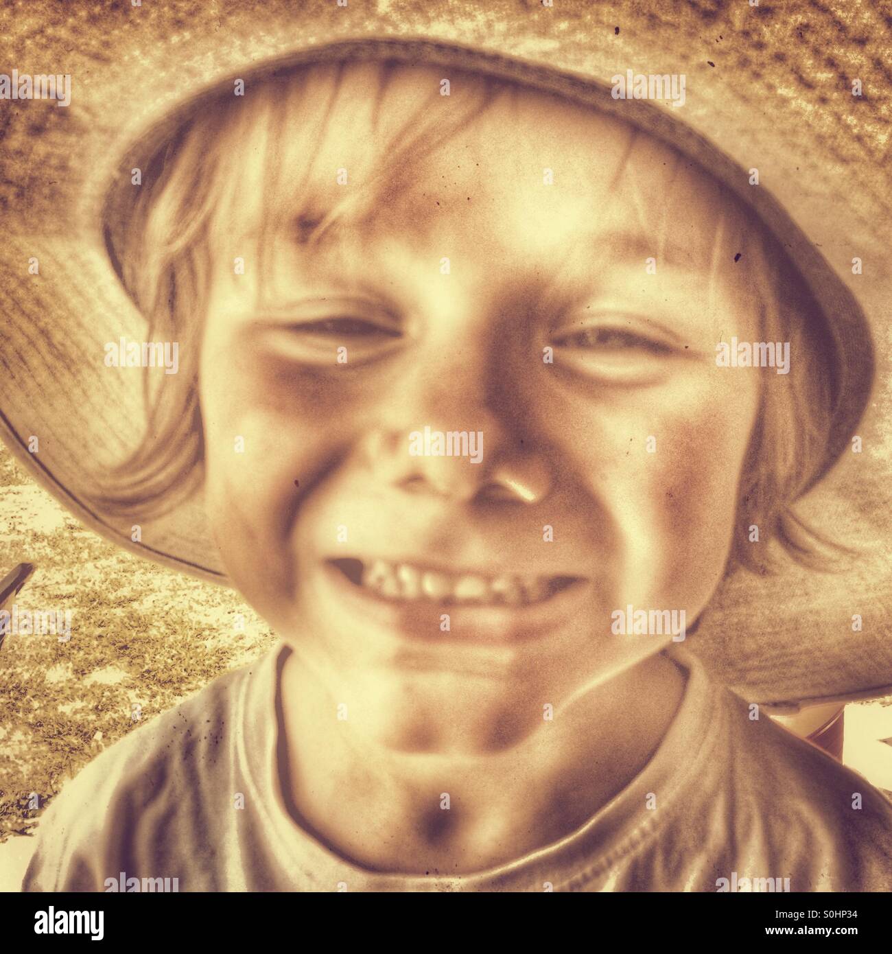 Boy five years old smiling - Smartphone Captured Stock Image