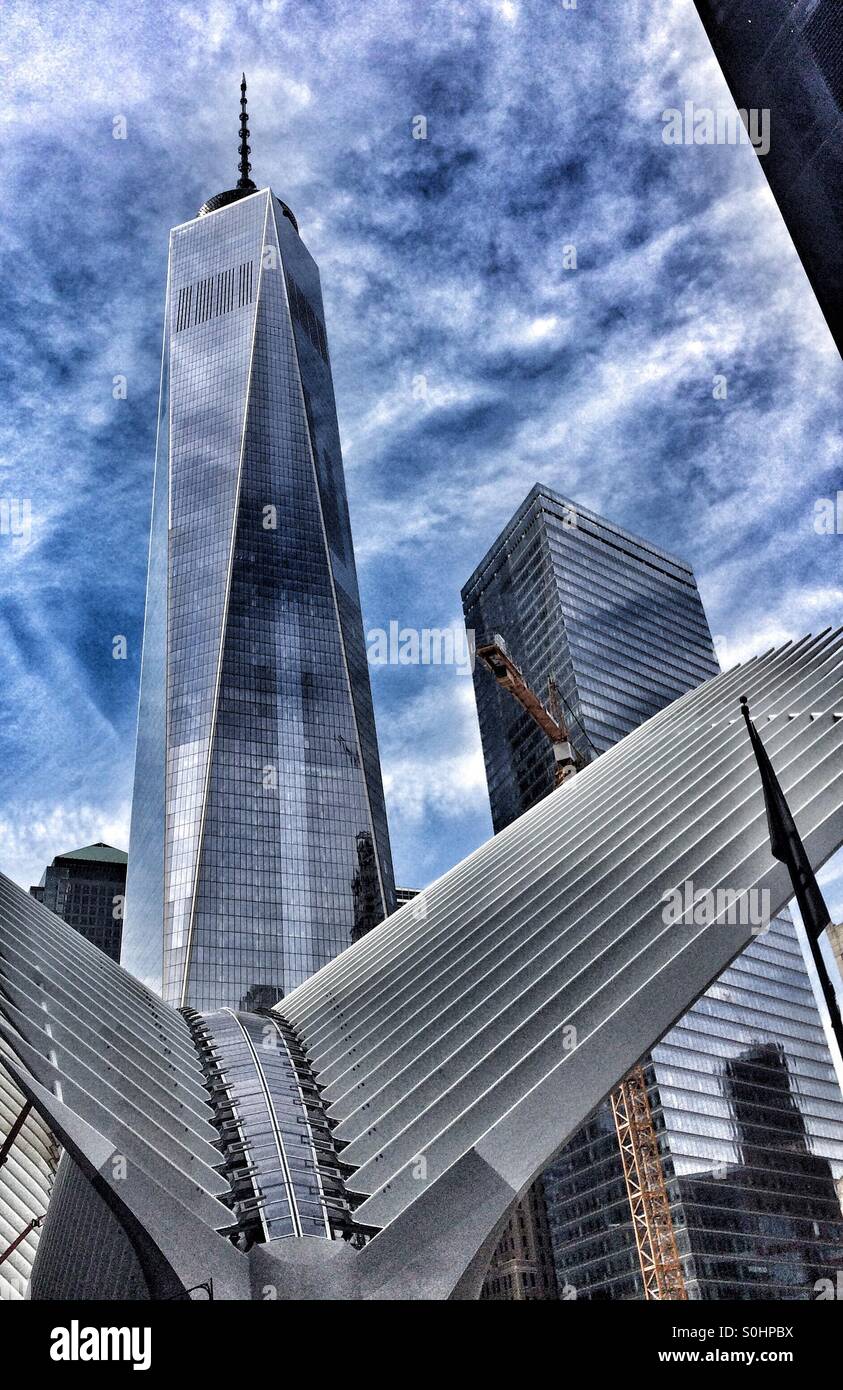 Freedom Tower with PATH station, New York City - Smartphone Captured Stock Image