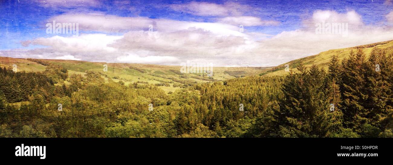 Panoramic view of the Yorkshire dales - Smartphone Captured Stock Image