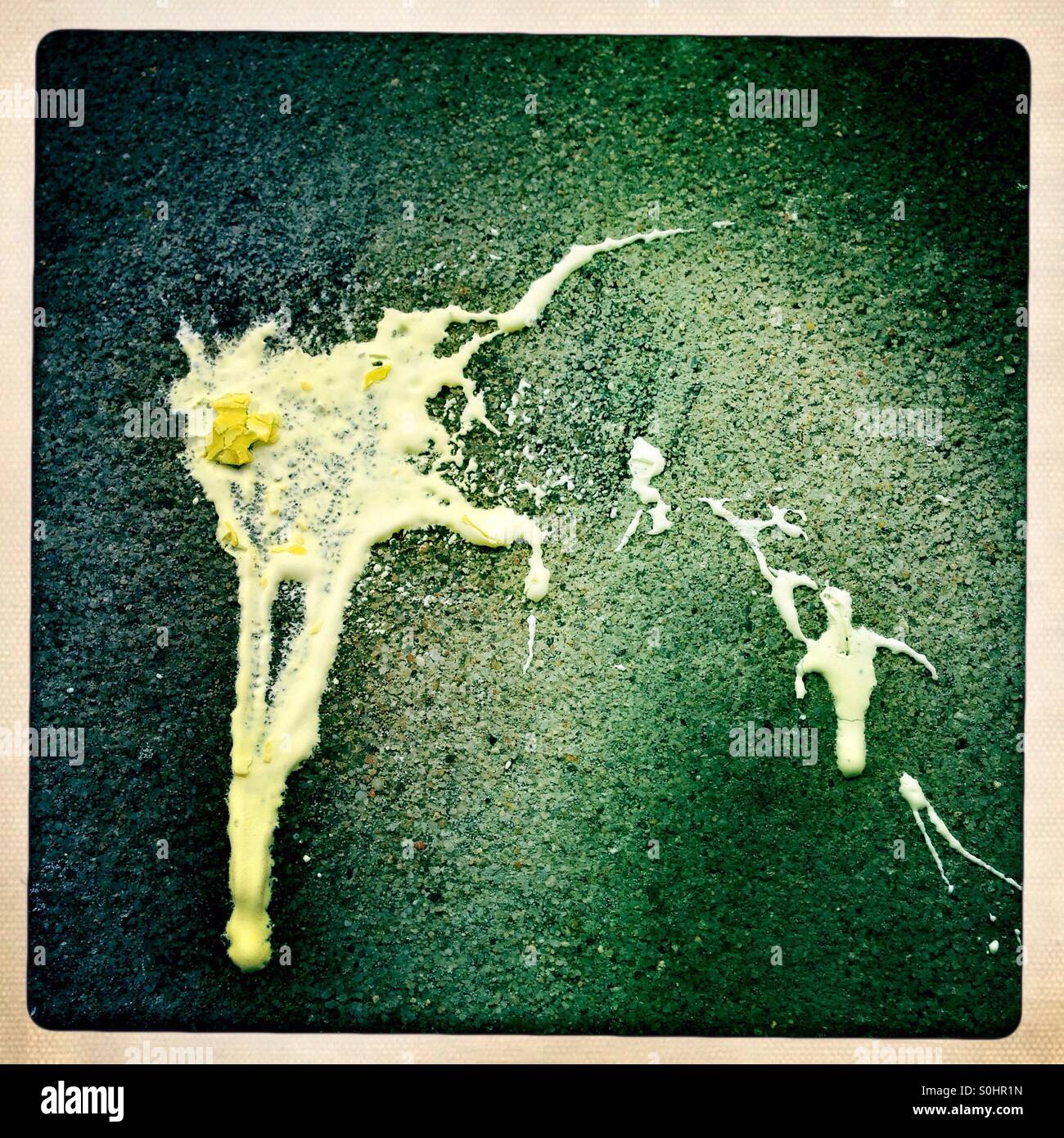 Paintball splashed on a Concrete Wall - Smartphone Captured Stock Image