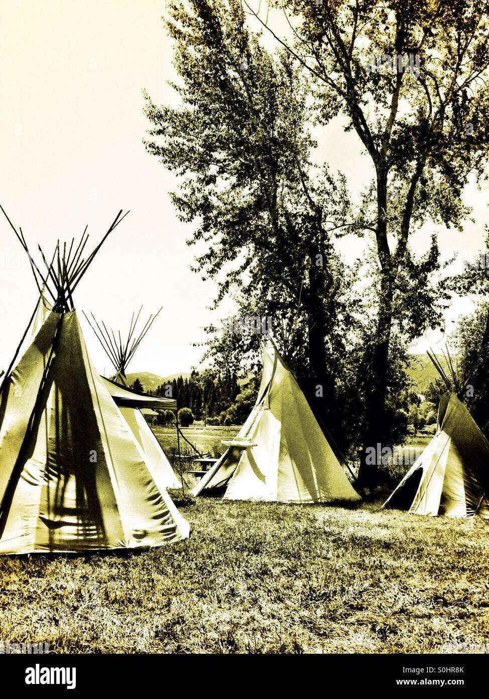 Native American tepees - Smartphone Captured Stock Image