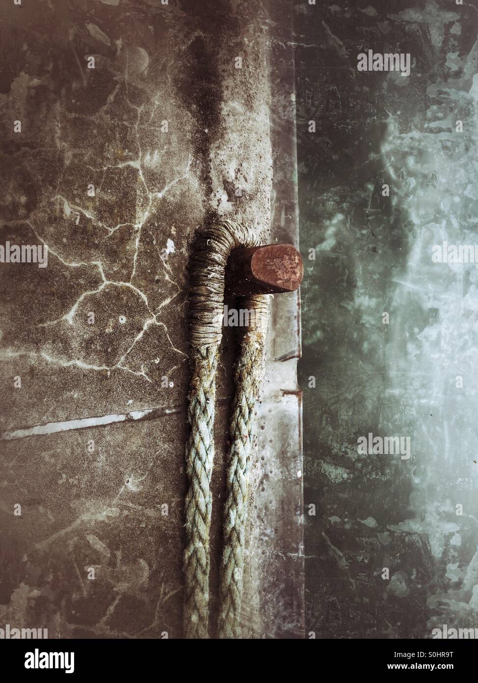 Rope tired to dock - Smartphone Captured Stock Image