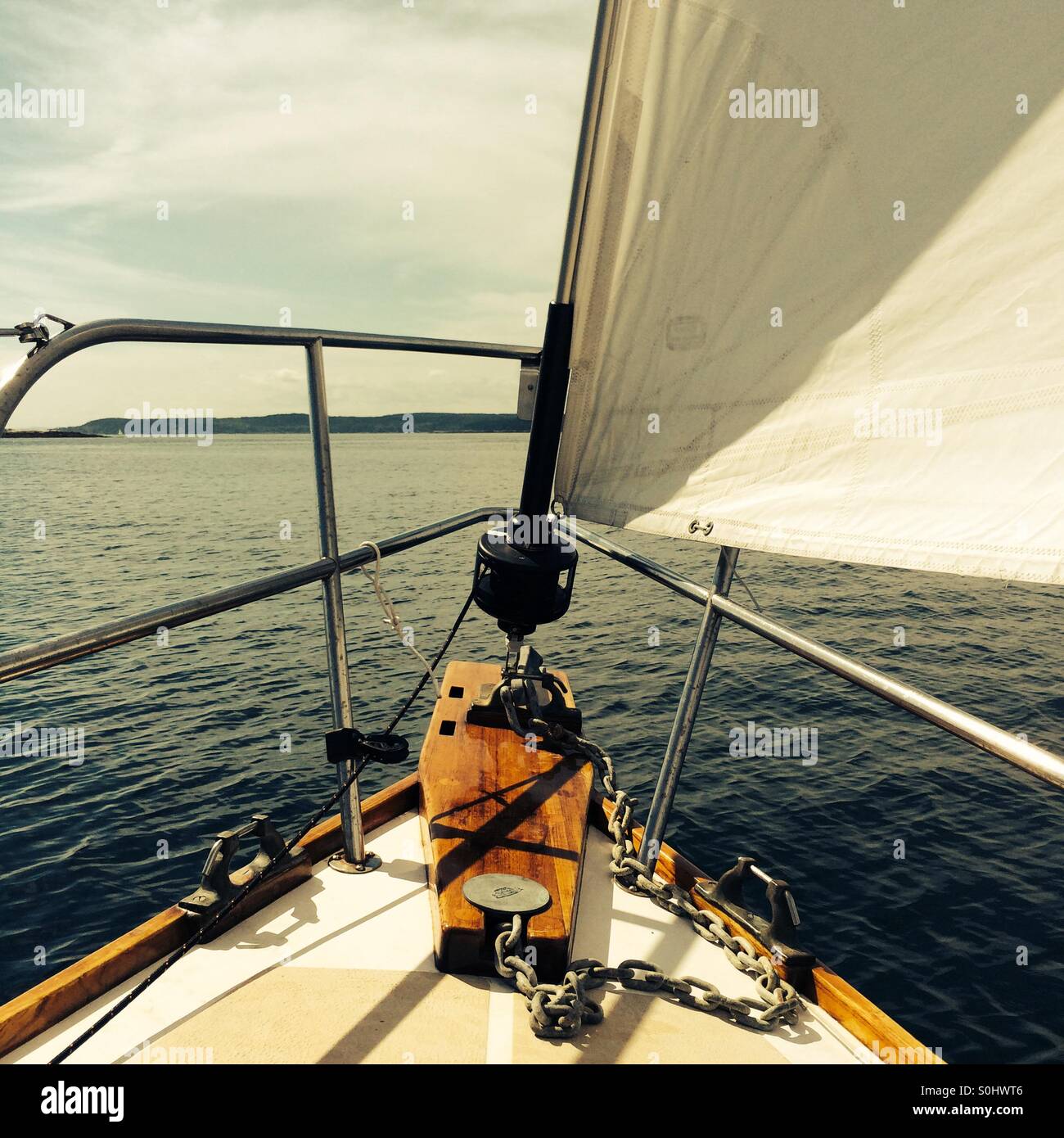 Bow of sail boat - Smartphone Captured Stock Image