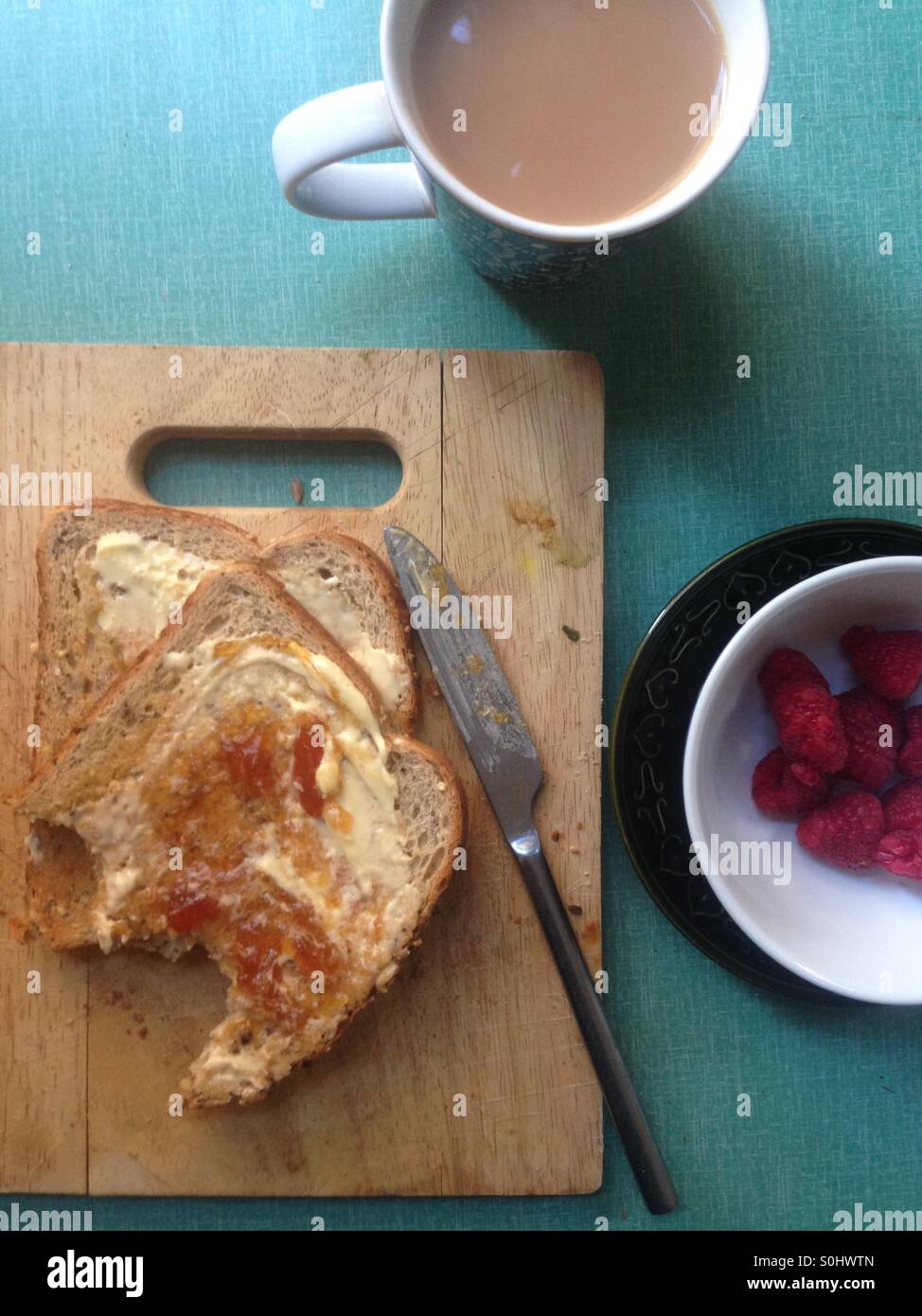 Tea and toast Stock Photo Alamy