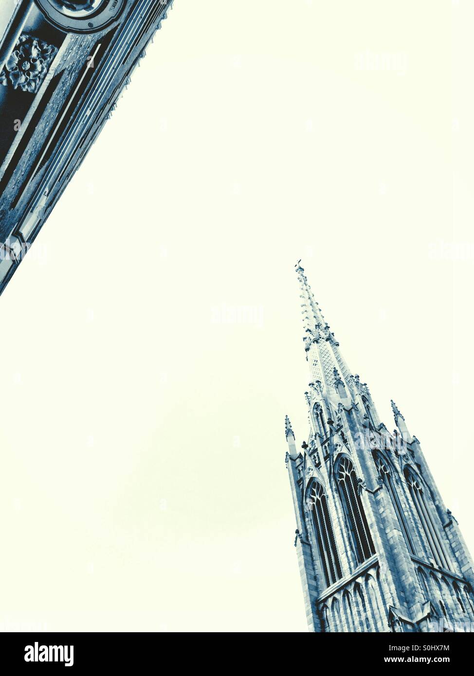 Spire of Grace Church, New York City. - Smartphone Captured Stock Image