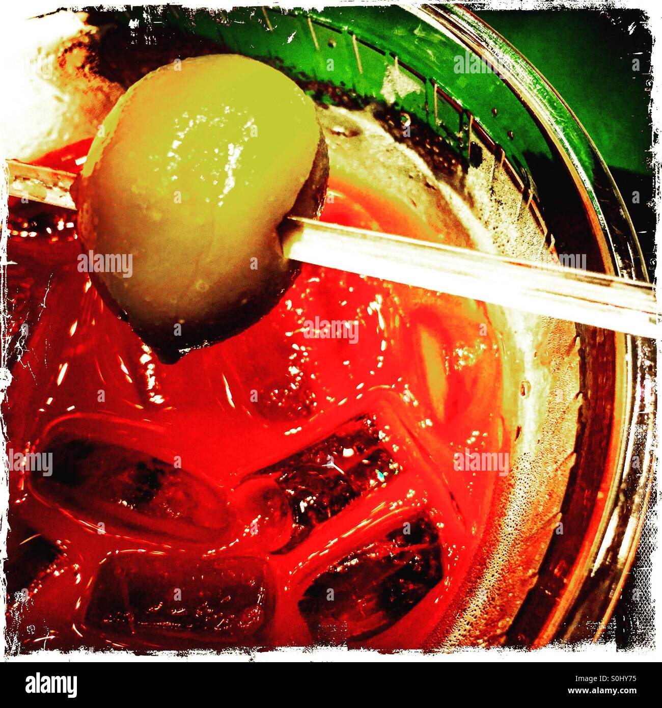 Bloody Mary with Olive Stock Photo Alamy