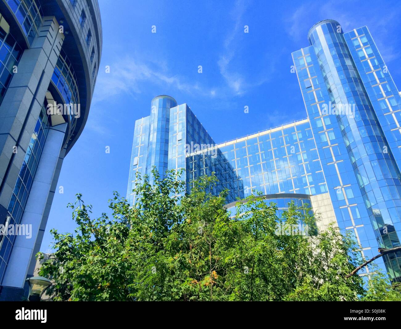Office buildings in the European district in Brussels - Smartphone Captured Stock Image