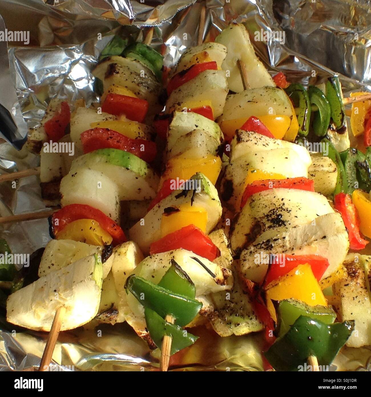 Vegetable shish kabobs Stock Photo Alamy