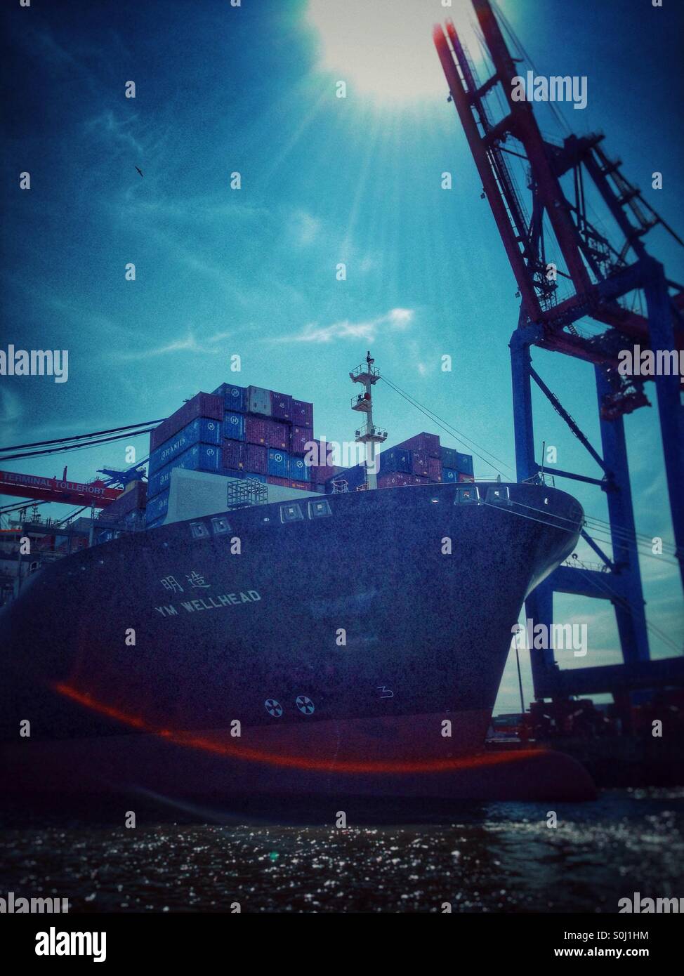 Container Ship - Smartphone Captured Stock Image