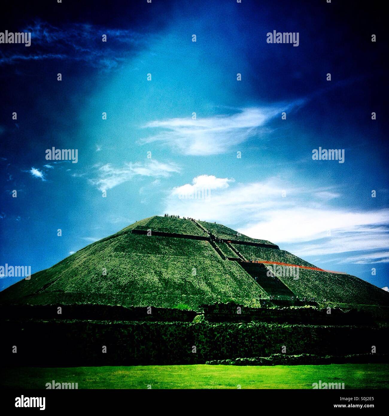 The Pyramid of the Sun, Teotihuacan, Mexico - Smartphone Captured Stock Image