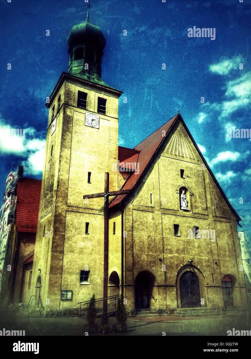 St Barbara's church, Swornegacie, Poland. - Smartphone Captured Stock Image