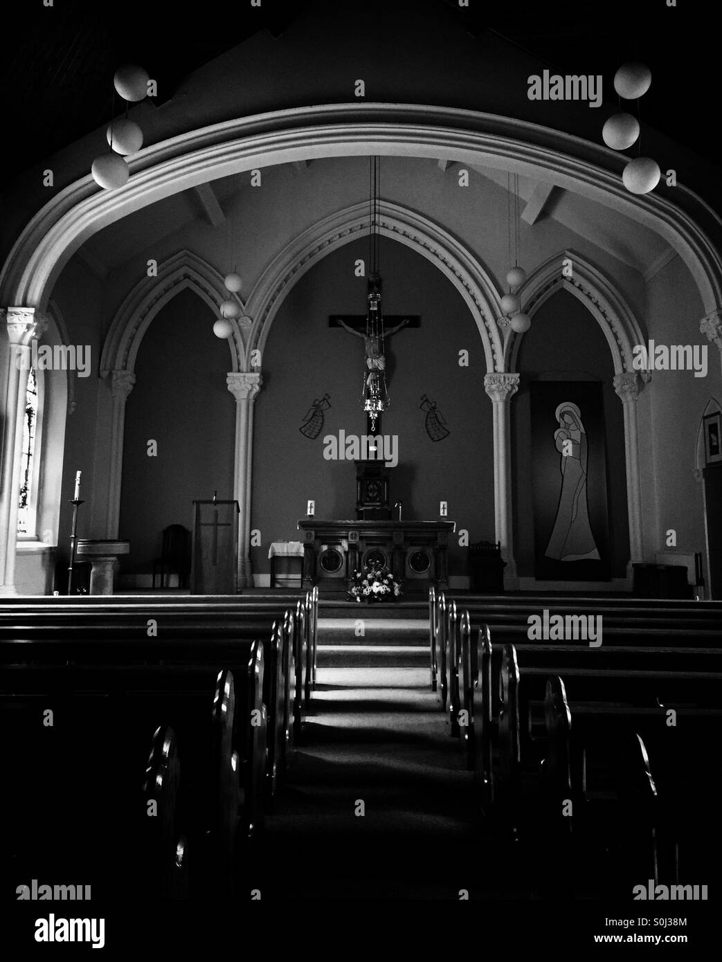 Catholic church altar Black and White Stock Photos & Images - Alamy