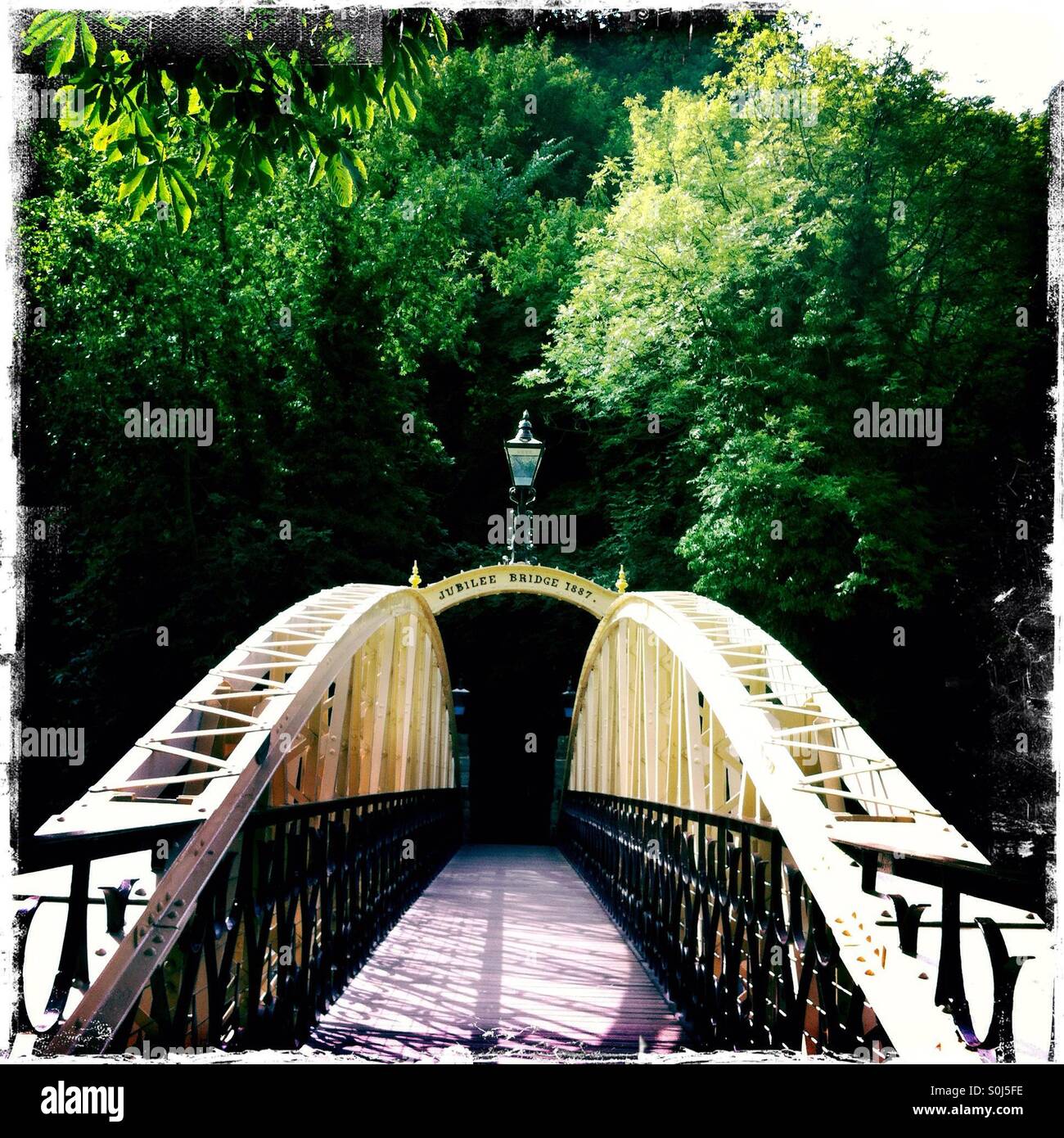 Foot bridge in Matlock Bath - Smartphone Captured Stock Image