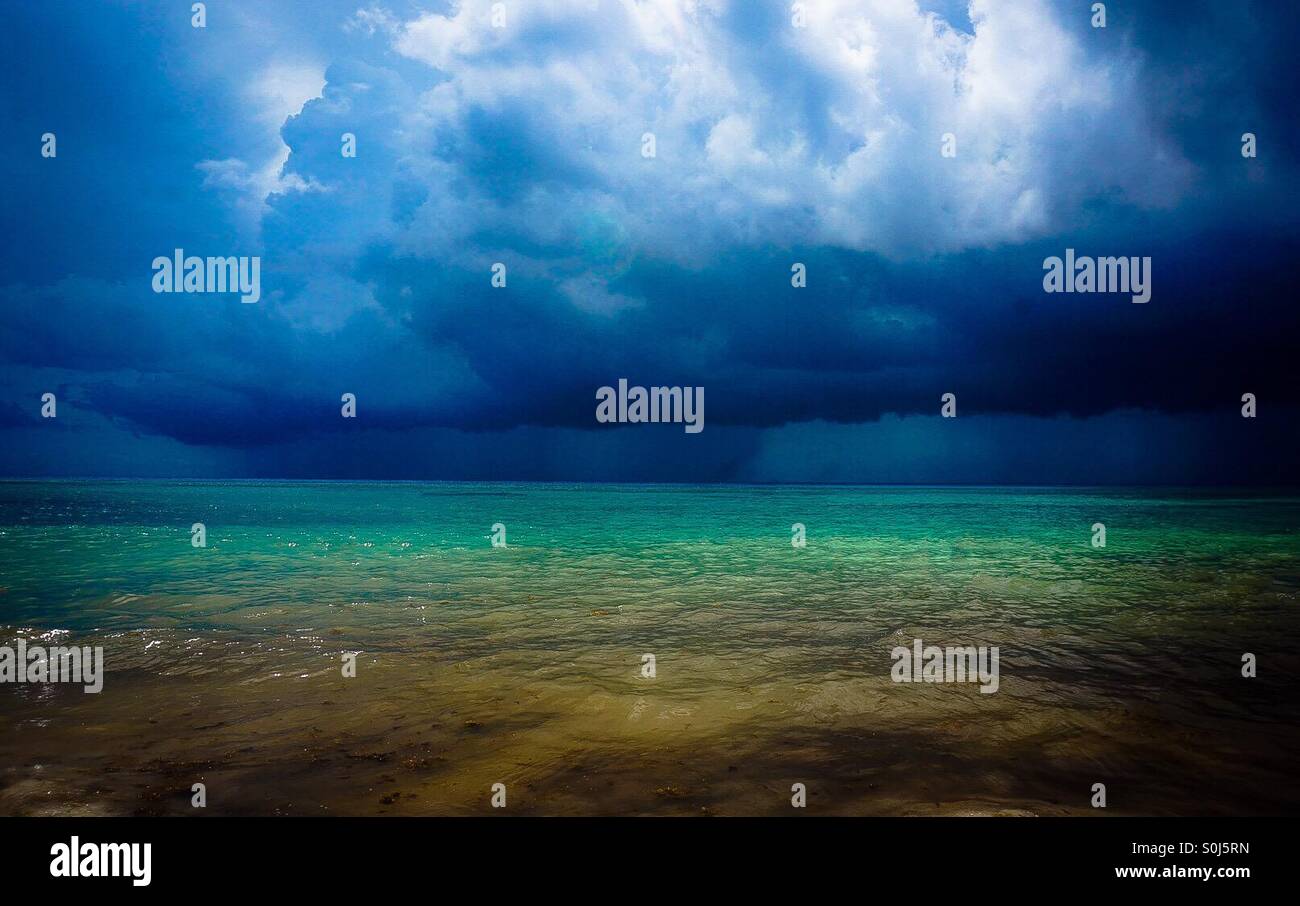 A storm is coming , Playa Del Carmen , Mexico Stock Photo