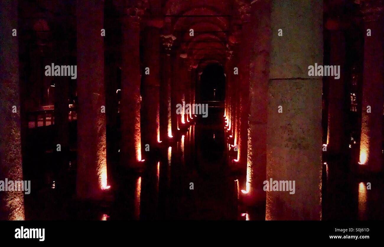 Basilica Cistern Istanbul Turkey underground - Smartphone Captured Stock Image