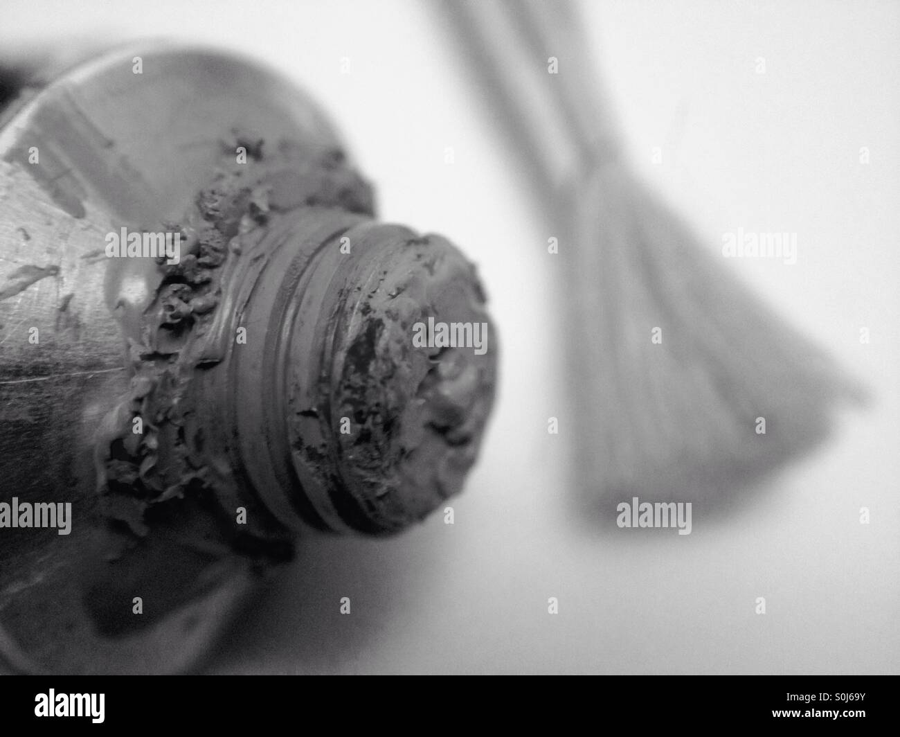 Artists paint and brush - Smartphone Captured Stock Image