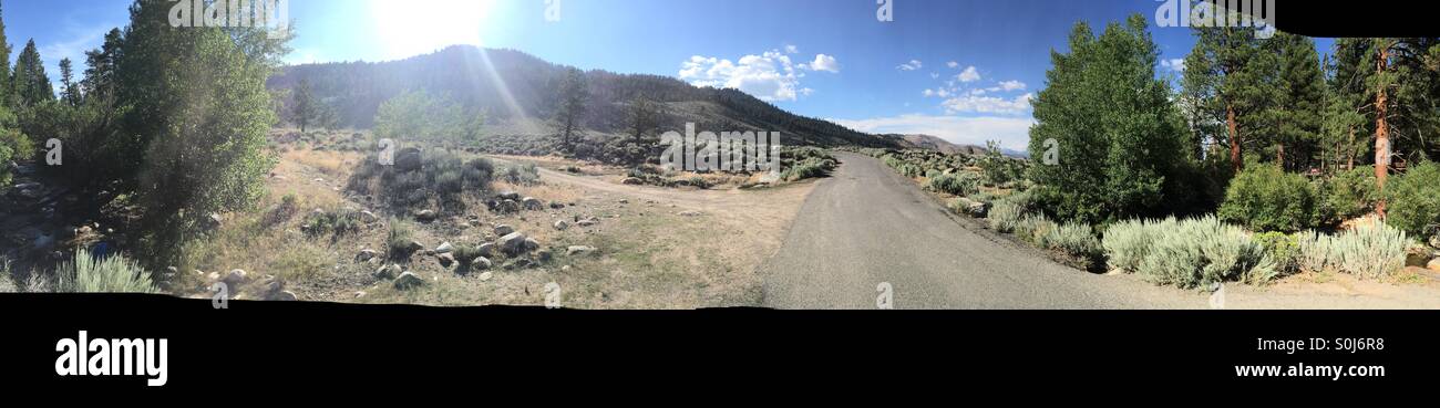 Eastern Sierra mountains panoramic view Stock Photo