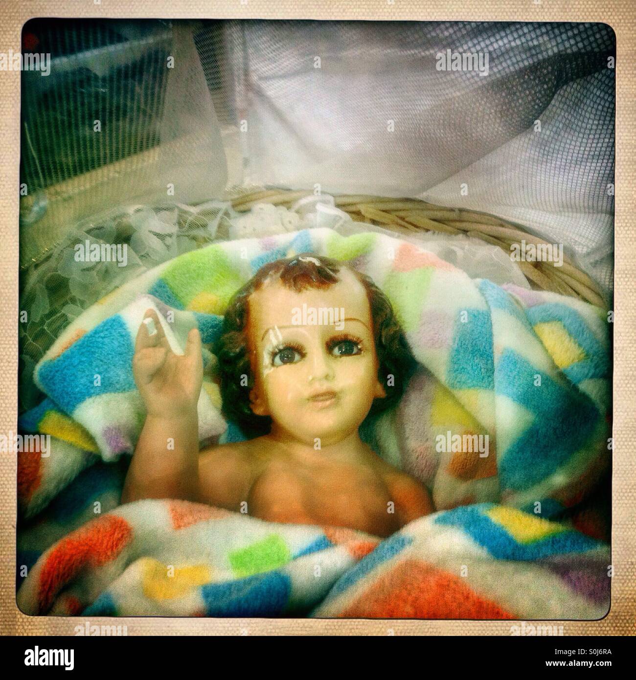 A sculpture of a Baby Jesus for repairing in Mexico City, Mexico Stock Photo Alamy