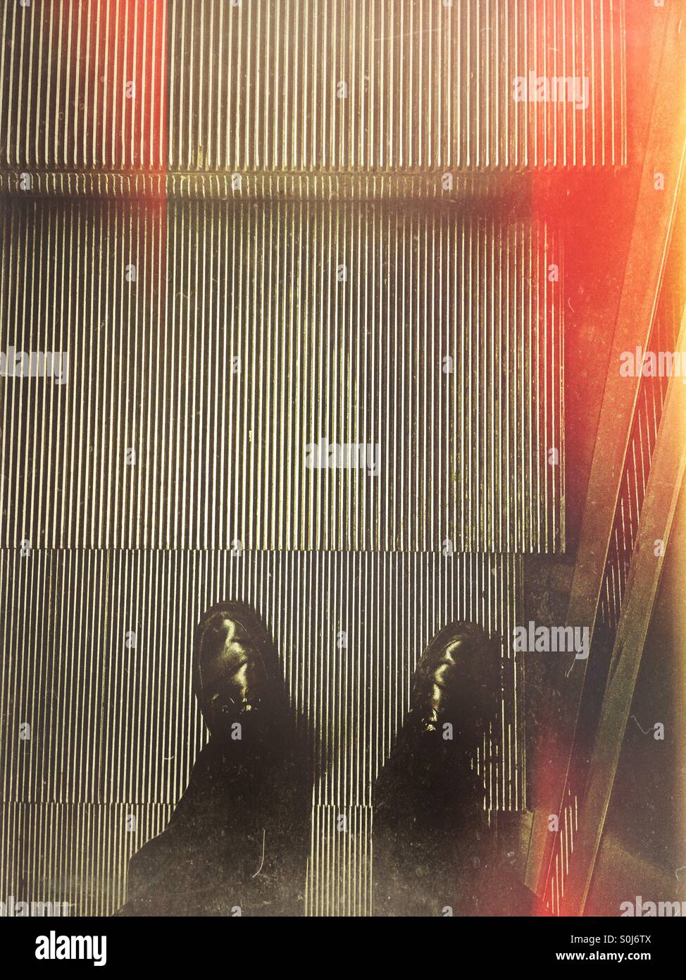 On the escalator - Smartphone Captured Stock Image