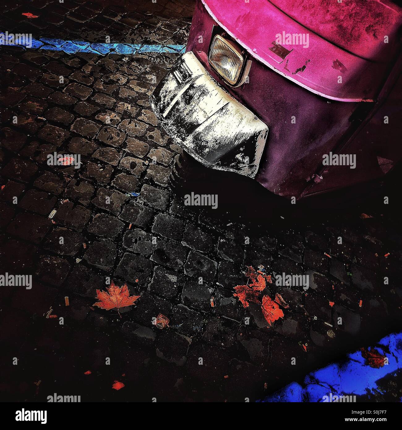 Autumn parking - Smartphone Captured Stock Image