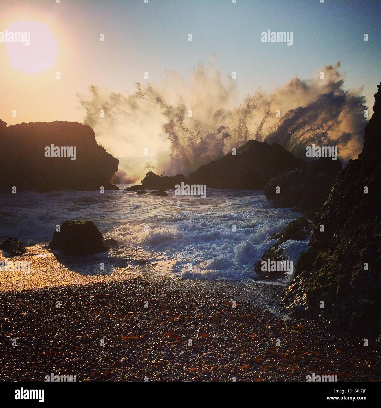 Waves crashing - Smartphone Captured Stock Image