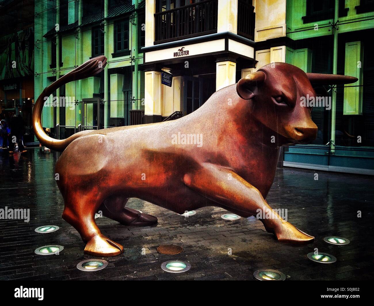 Bull sculpture outside bullring shopping centre Birmingham - Smartphone Captured Stock Image