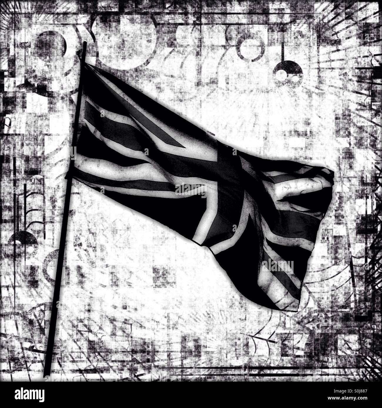 Black and white union jack flag hi-res stock photography and images - Alamy