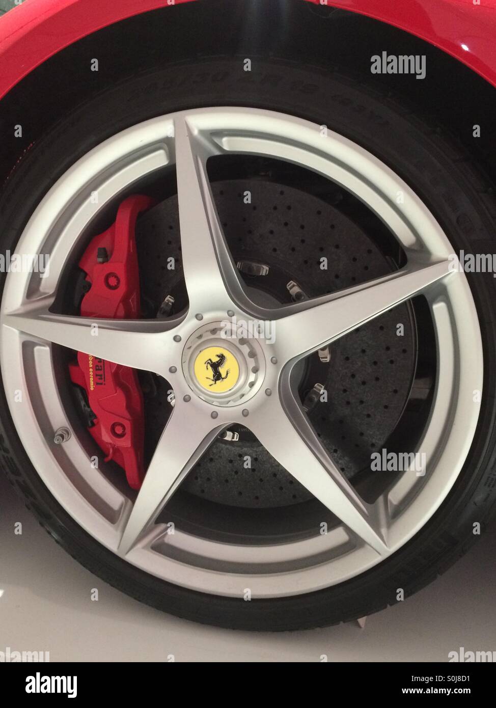 Alloy wheel on the LaFerrari at the Modena Ferrari Museo Stock Photo