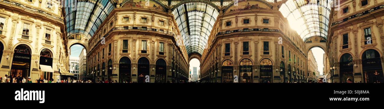 Galleria Vittorio Emanuele II in Piazza Duomo, Milano, Italy - Smartphone Captured Stock Image