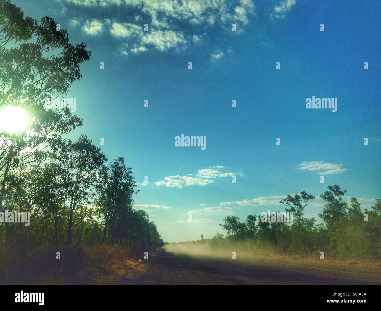 Afternoon on a dirt road in Australia. - Smartphone Captured Stock Image