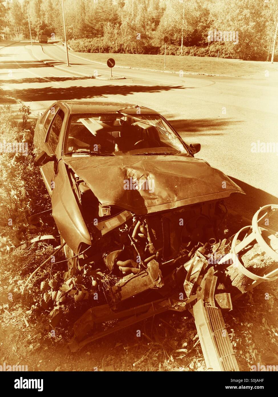 Crash Car - Smartphone Captured Stock Image