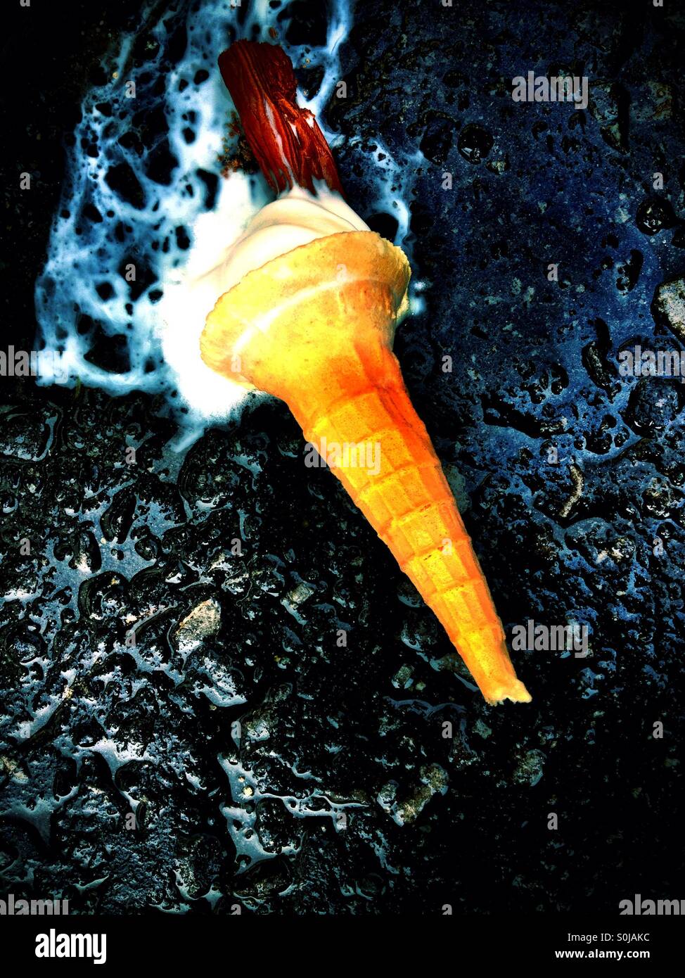 Dropped Ice Cream - Smartphone Captured Stock Image Dropped Ice Cream - Smartphone Captured Stock Image