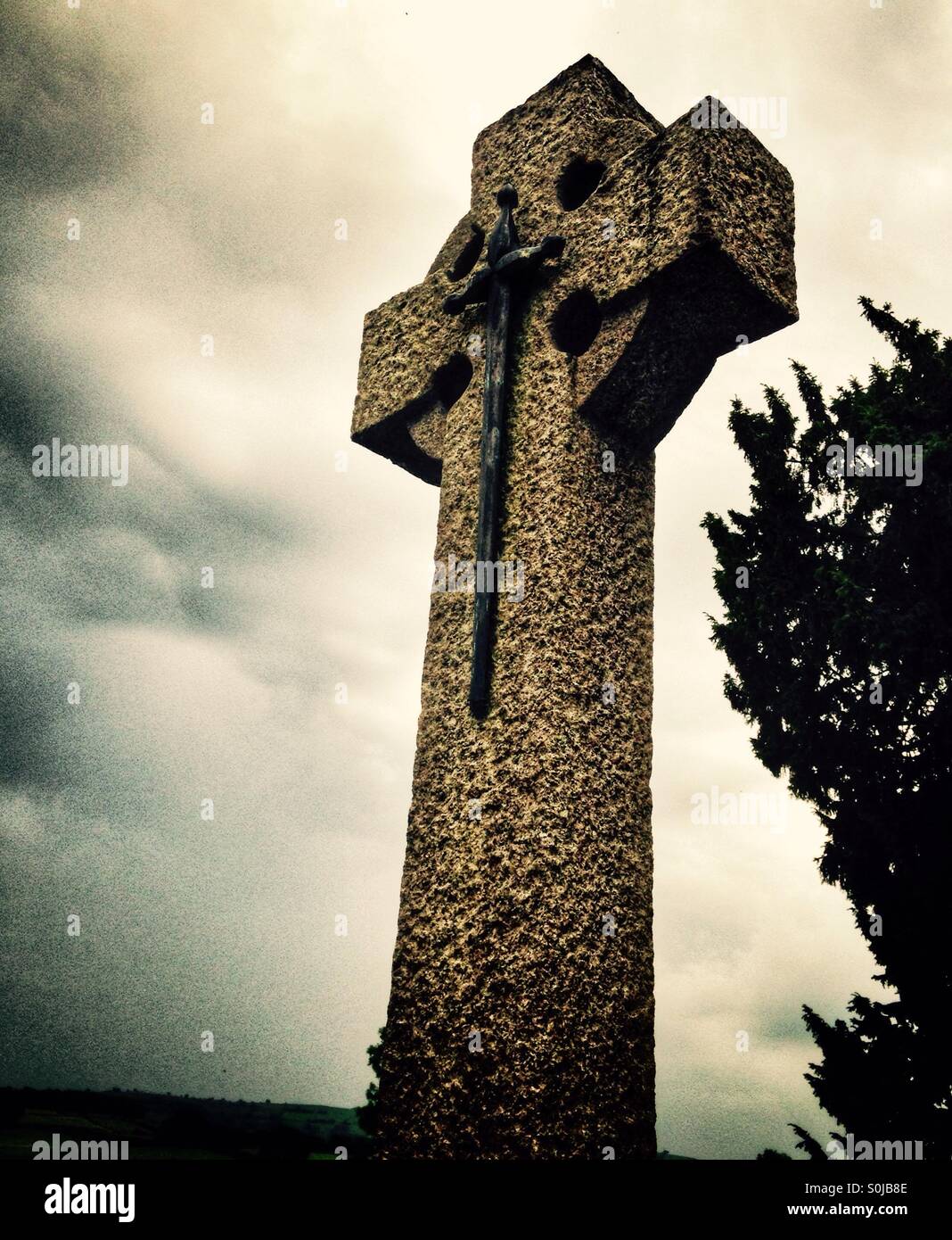 War Memorial & Storm Clouds - Smartphone Captured Stock Image