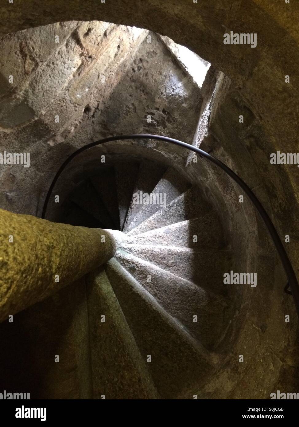 taking-the-dark-spiral-staircase-down-to-the-basement-stock-photo-alamy