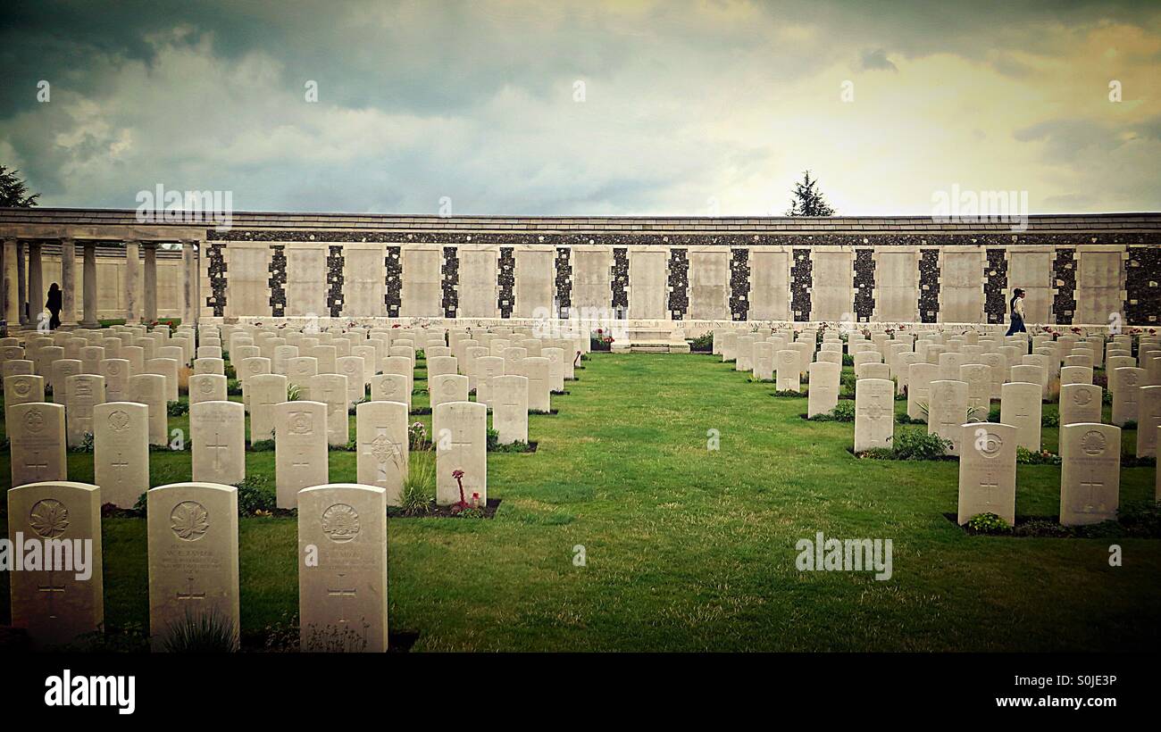Tyne Cot cemetery Ypres Belgium - Smartphone Captured Stock Image