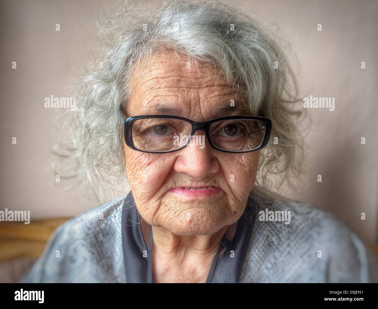 Elderly woman portrait - Smartphone Captured Stock Image
