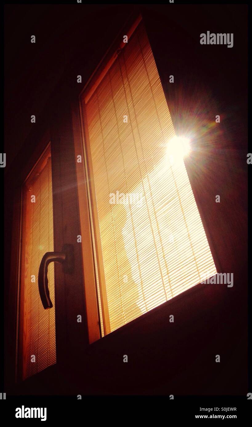 Sunburst through the window, Spain. - Smartphone Captured Stock Image