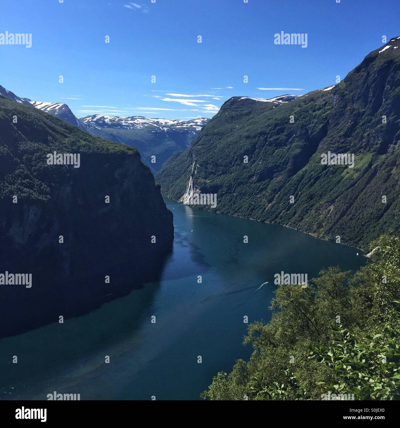 Seven sisters waterfall, Norway Stock Photo